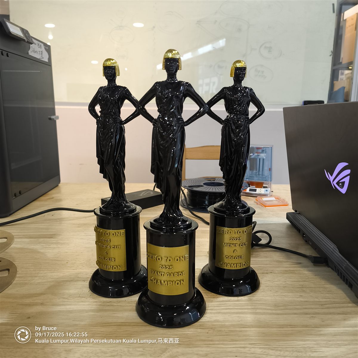 Avant-garde champion figures — custom trophy fabricated by 3D Forger Malaysia