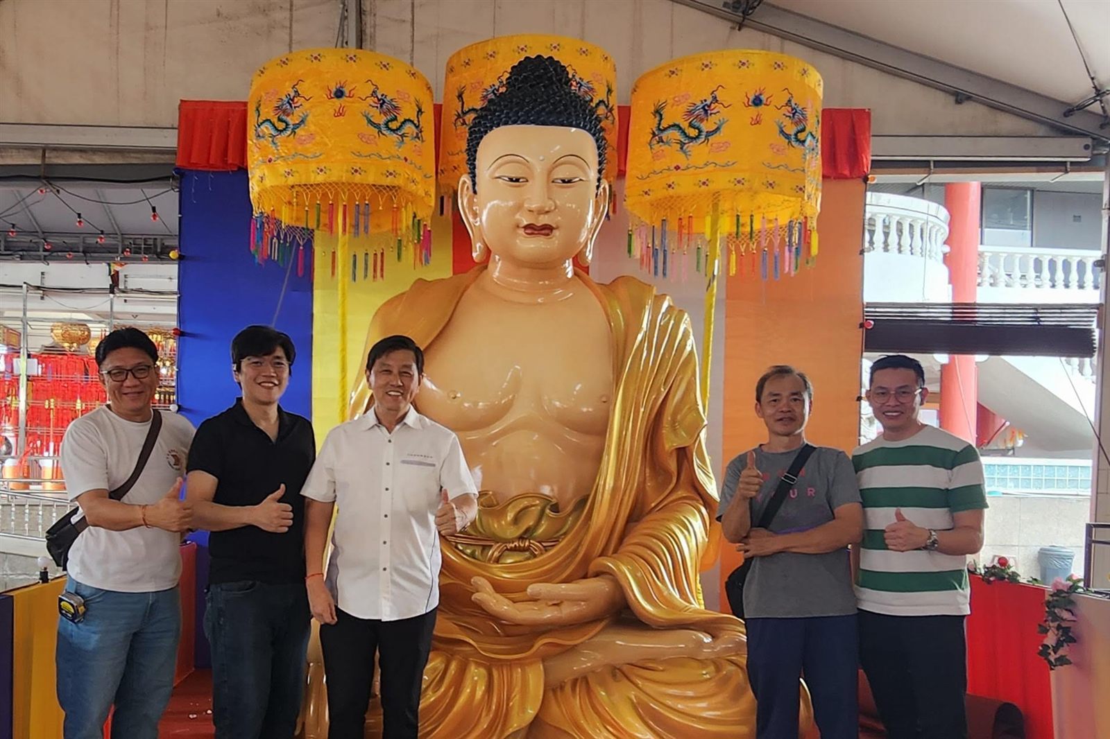 Giant golden Buddha parade float fabricated by 3D Forger with the team