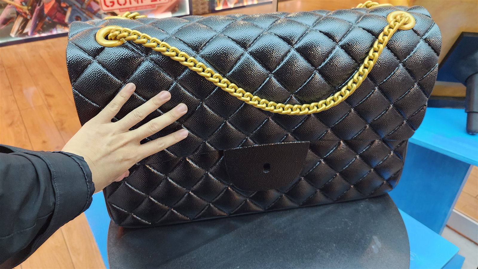 Chanel-style — Oversized quilted bag prop fabricated by 3D Forger
